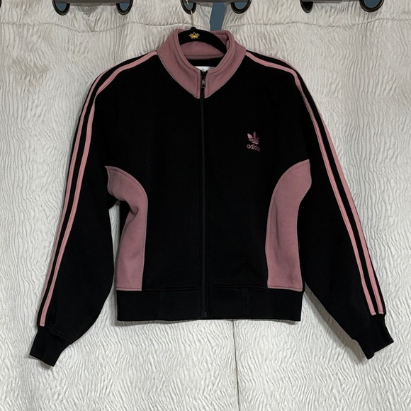 adidas Jackets & Blazers - Adidas Womens Black / Mauve Zip Up Jacket/ Sweatshirt -Sz XL